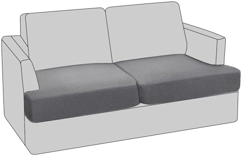 PrinceDeco 2 Piece T-Shaped Sofa Slipcovers with Elastic Bottom