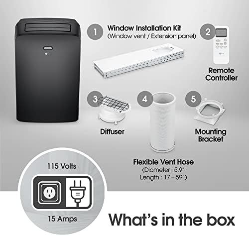 LG 8000 BTU Portable Air Conditioner for 350 Sqft Room Cooling