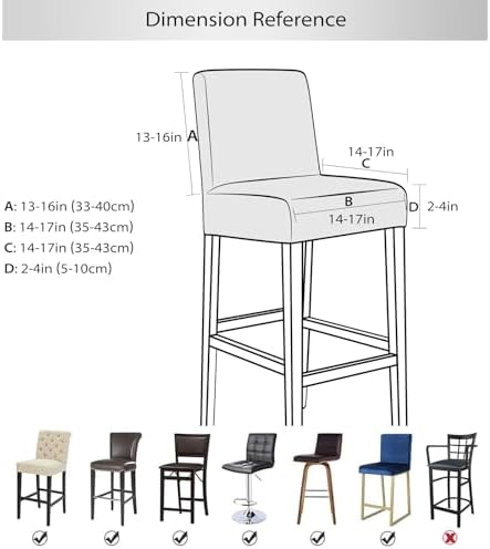 Gollense Bar Stool Covers Set of 4 Dark Blue