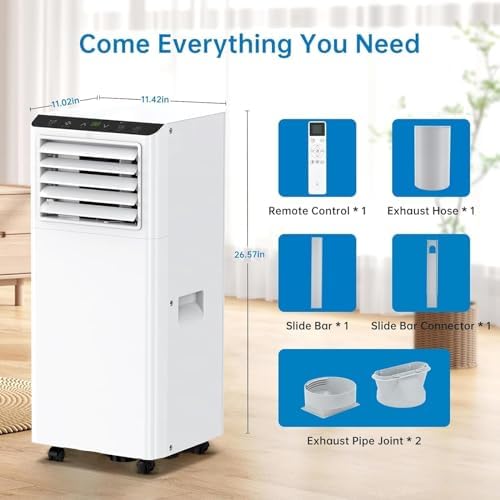 GarveeHome 8000 BTU Portable Air Conditioner for 450 Sq Ft Room