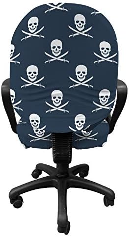 Ambesonne Pirates Office Chair Slipcover with Jolly Roger Pattern 1