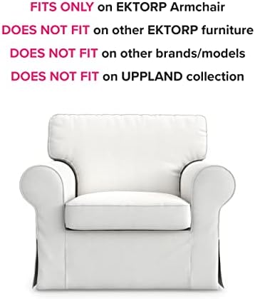 MASTERS OF COVERS Ektorp Armchair Cotton Slipcover Replacement - Cotton White