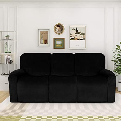 Easy-Going Velvet 8-Piece Recliner Couch Covers