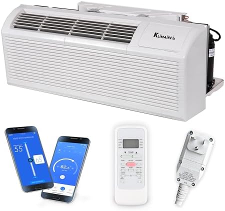 Klimaire PTAC 12000 BTU Heat Pump with Remote Control and 35 kW Heater