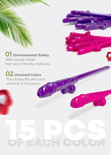 20pcs Funny Bachelorette Party Penis Straws
