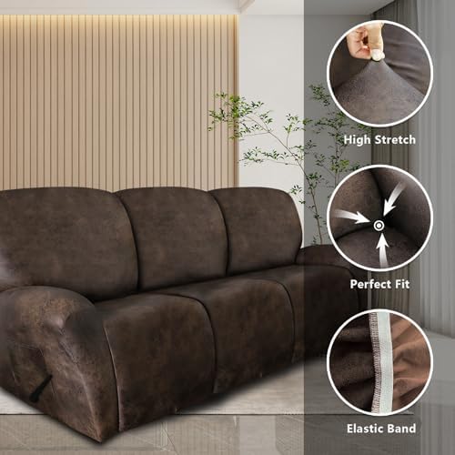 Molasofa Recliner Sofa Covers 8 Piece Dark Brown