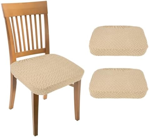 Uxcell 2Pcs Stretch Jacquard Seat Covers for Dining Chairs