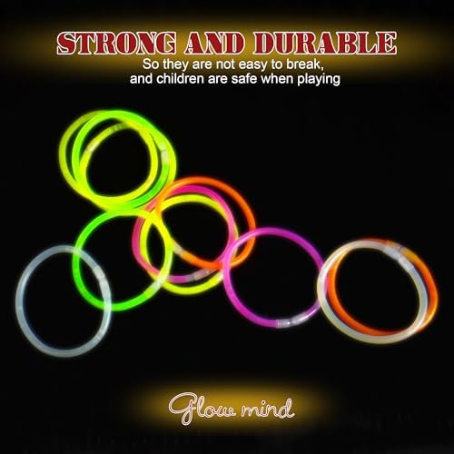 800 Ultra Bright Glow Sticks 8 Inch Party Pack with Bracelets and Necklaces