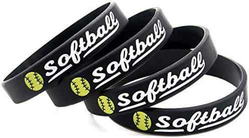 Inkstone 12-Pack Softball Bracelets with Motivational Quotes