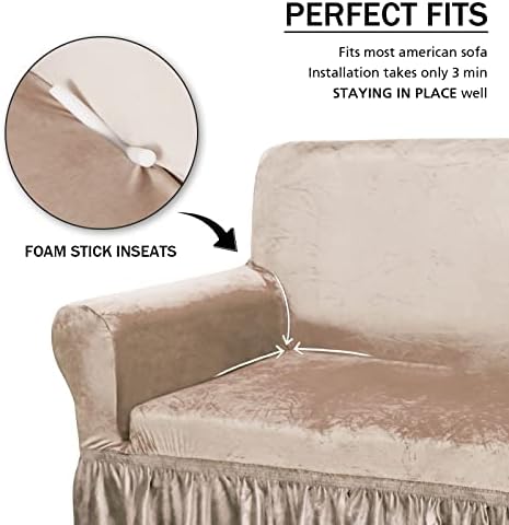 NICEEC Super Soft Sofa Slipcover with Skirt