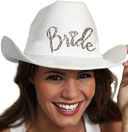 RhinestoneSash Bride Cowgirl Hat for Country Wedding