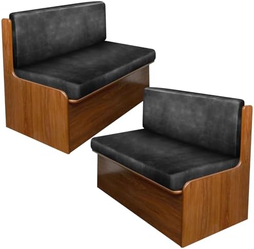 Leather Like RV Dinette Cushion Covers - Dark Gray 2 Backrest 2 Bench
