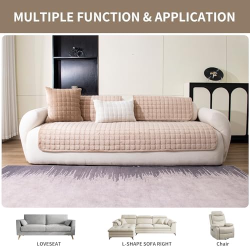 Velvet Sofa Cover for 3 Cushion Sectional L Shaped Recliner