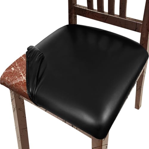 Waterproof Pu Leather Dining Chair Covers Set of 4