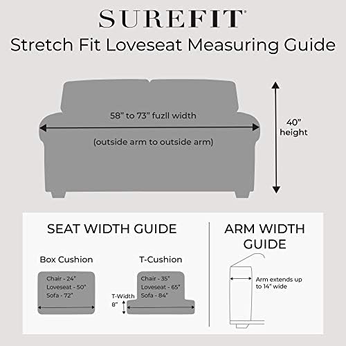 SureFit Form Fit Stretch Loveseat Slipcover - Gray One Piece
