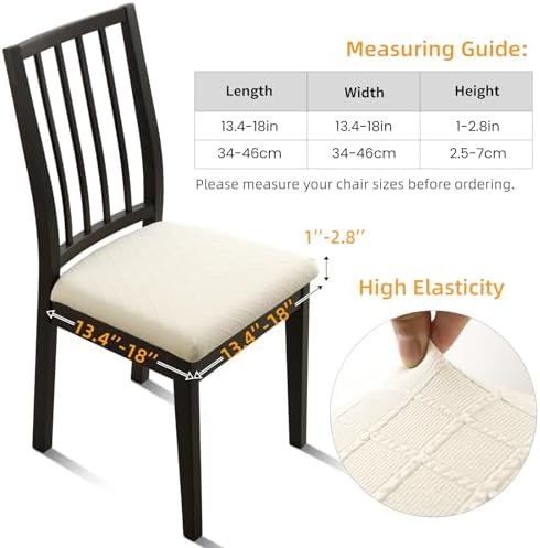 Fuloon Waterproof Seat Cushion Covers 6 PCS Beige