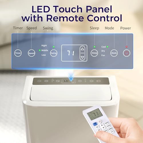 HOMCOM 12000 BTU Portable AC Unit with Remote Control and 4 Modes