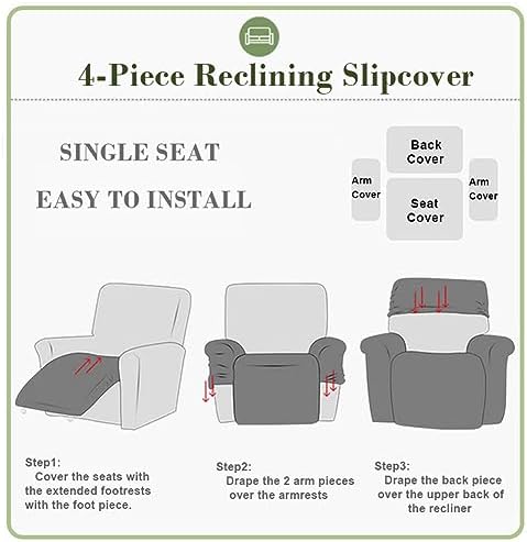 vctops 4 Piece Jacquard Plush Recliner Slipcovers 1