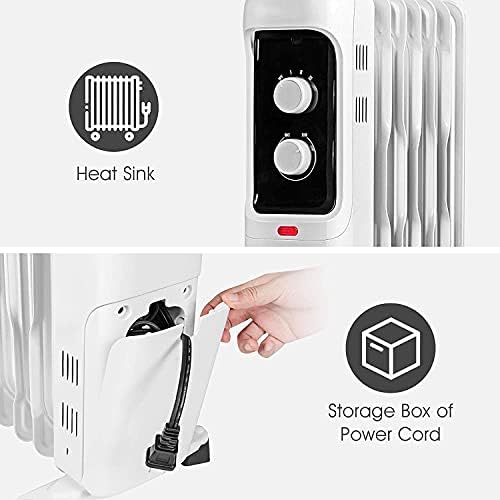 1500W Oil Filled Radiator Heater with 3 Heat Settings