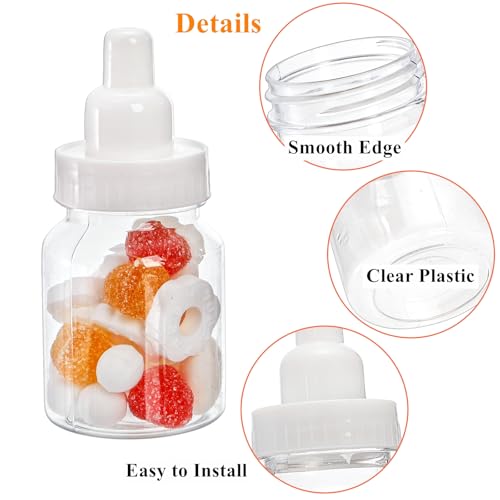 Tebery 72 Pcs Reusable Candy Bottles for Baby Showers