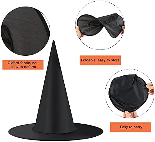 LeeLoon Halloween Witch Hats 14 Pack Black