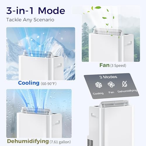 HOMCOM 12000 BTU Portable AC Unit with Remote Control and 4 Modes