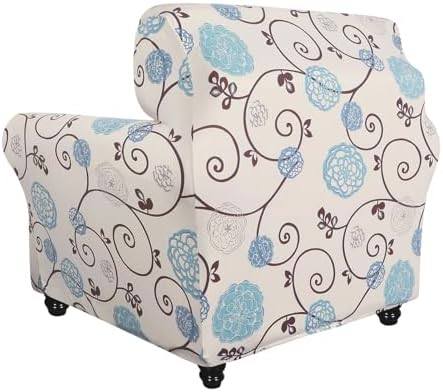 SearchI Stretch Armchair Slipcover Set with Cushion Covers Floral Pattern