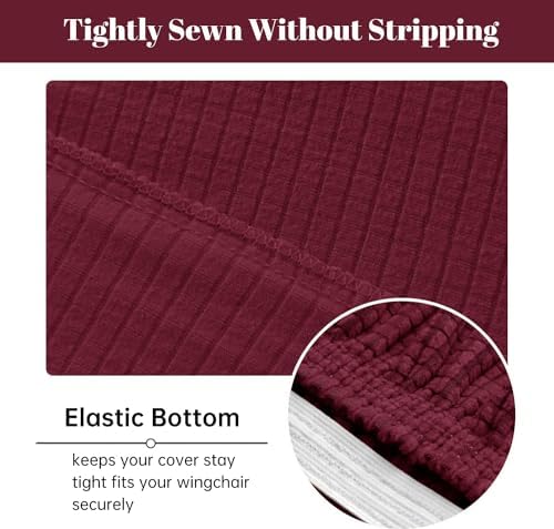 INFLAG 2 Piece Wing Chair Slipcover Burgundy