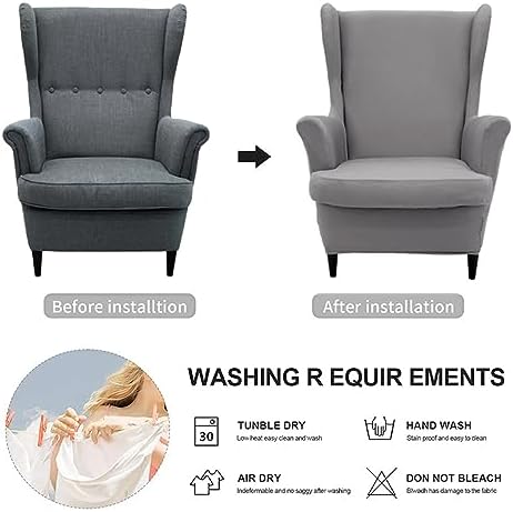 2 Piece Wingback Chair Covers for Living Room Armchair Halloween