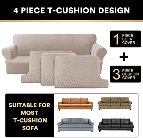 PrinceDeco T Cushion Sofa Slipcover 4 Piece Set