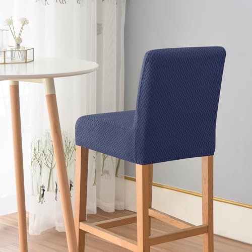 Gollense Bar Stool Covers Set of 4 Dark Blue
