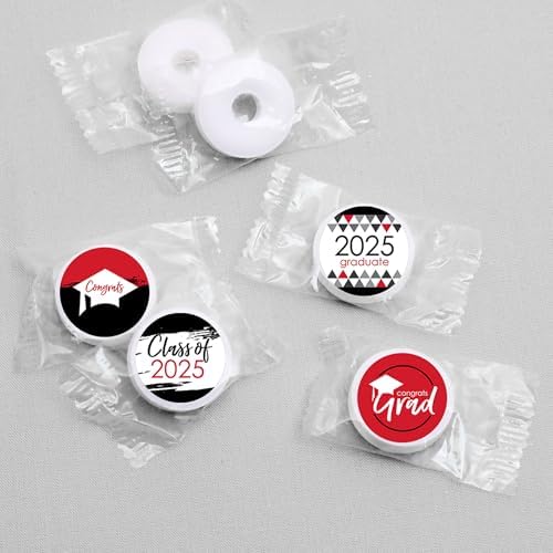 Red Graduation Candy Sticker Favors - 108 Stickers per Sheet