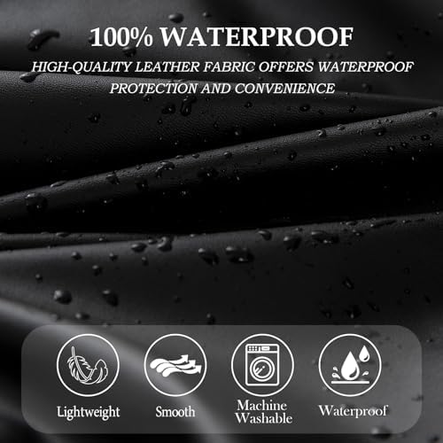Waterproof PU Leather Seat Covers Set of 6 for Dining Chairs Black