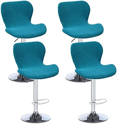 Counter Height Bar Stool Covers Set of 4 Peacock Blue
