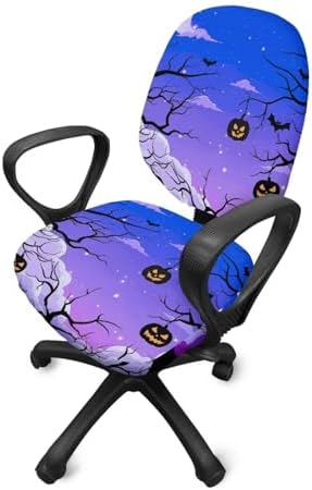 Halloween Starry Pumpkin Stretch Rotating Chair Slipcover 2 Piece