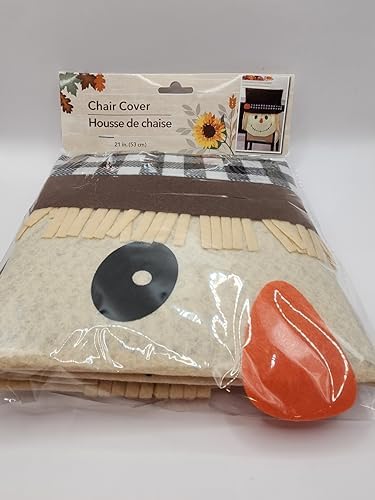 Adorable Autumn Scarecrow Chair Cover Set for Halloween and Thanksgiving
