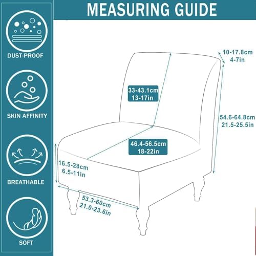 HFCNMY Velvet Armless Chair Cover Slipcover Red