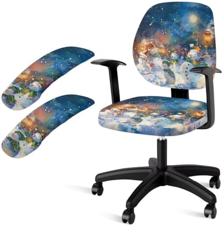 Lotusorchid Christmas Snowman Computer Chair Slipcovers