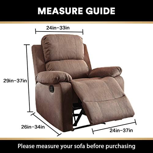 PrinceDeco Recliner Chair Cover with Side Pocket and Elastic Bottom