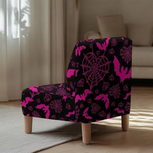 Kuiaobaty Halloween Bat Spider Web Chair Cover 1