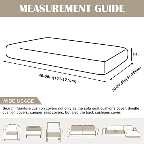 SearchI Stretch Jacquard Sofa Cushion Covers Medium Grey