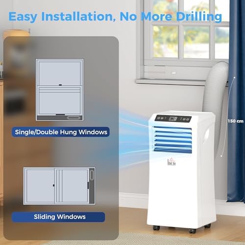HOMCOM 8000 BTU Portable Air Conditioner with 4 Modes and Remote Control