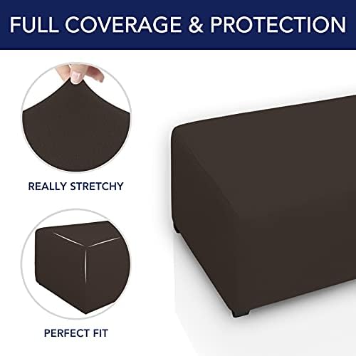PureFit Super Stretch Ottoman Cover - Large Chocolate