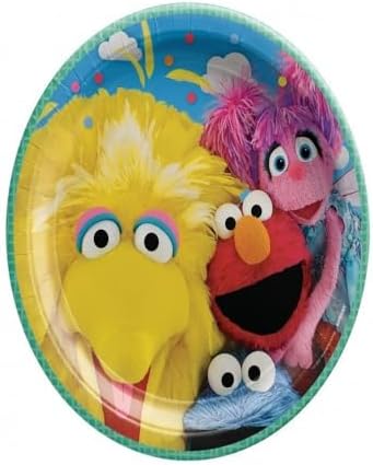 Amscan Sesame Street Round Plates 9 Inch Pack of 8