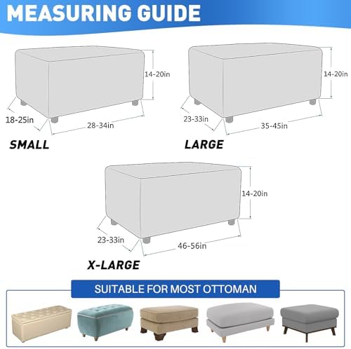 MAXIJIN Thick Stretchy Ottoman Cover Slipcover