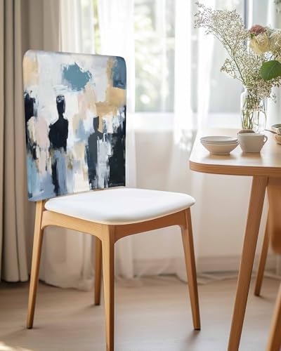 Abstract Oil Painting Chair Covers 4 Pack for Dining Room
