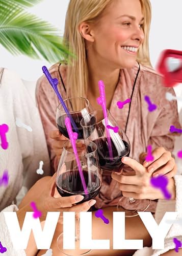 10 pcs Bachelorette Penis Party Confetti Straw Set