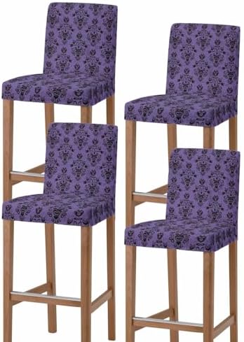Halloween Bar Stool Covers Set of 4 Purple Black