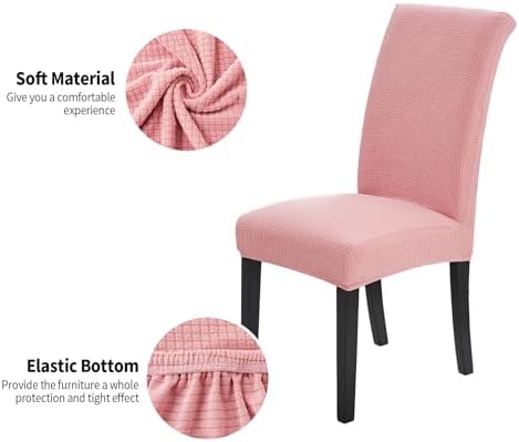 Joccun Dining Chair Covers Set of 4 Dusty Pink 1