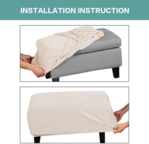 Turquoize Stretch Ottoman Cover with Elastic Bottom